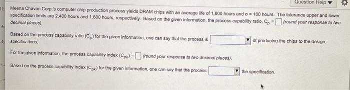 Question Help A Meena Chavan Corp's computer chip