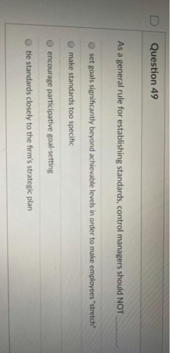 Question 49 As a general rule for establishing