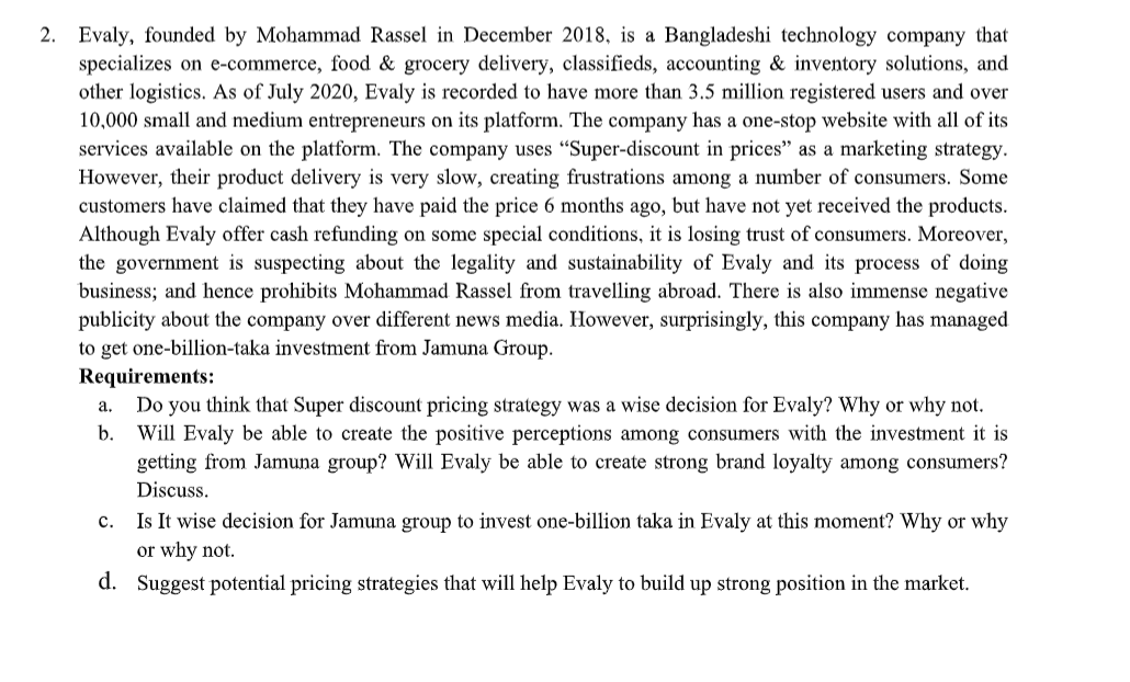 2. Evaly, founded by Mohammad Rassel in December