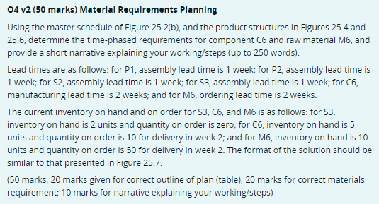 Q4 v2 (50 marks) Materlal Requlrements Planning