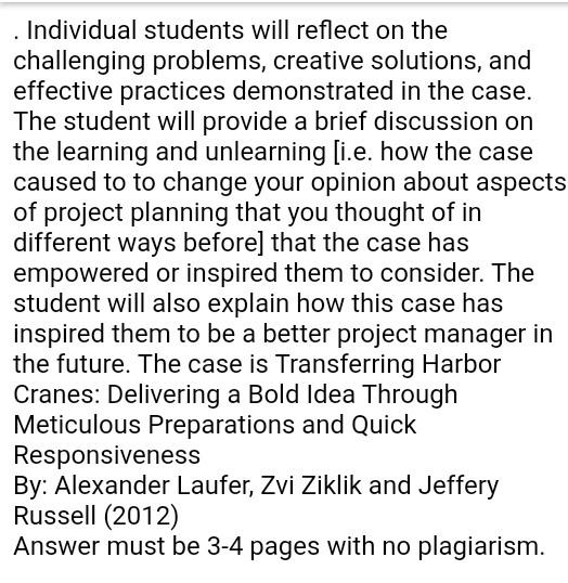 Answer must be 3-4 pages. . Individual students