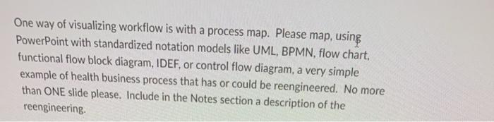 One way of visualizing workflow is with a process