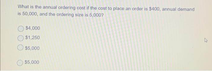 what is the annual carrying cost if the cost to
