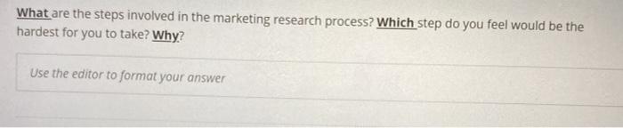 question 13 What are the steps involved in the