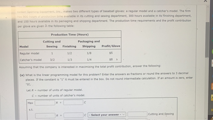 Kelson Sporting Equipment, Inc., makes two