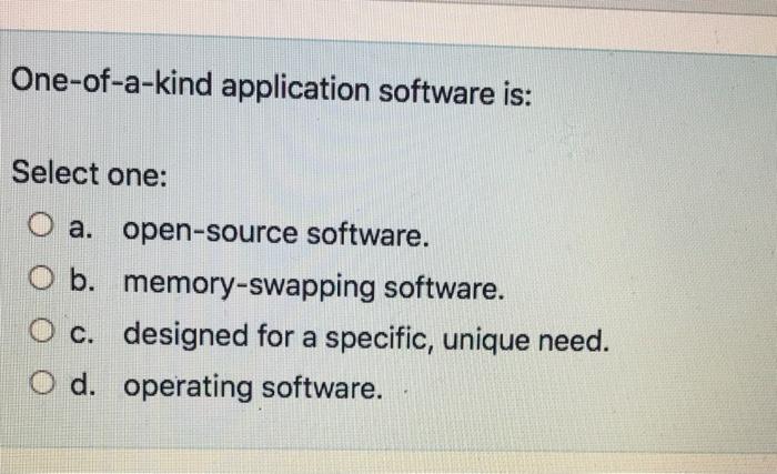 CBSY One-of-a-kind application software is: