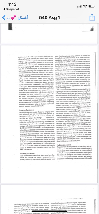 how has competition to macdonalds changed ocer