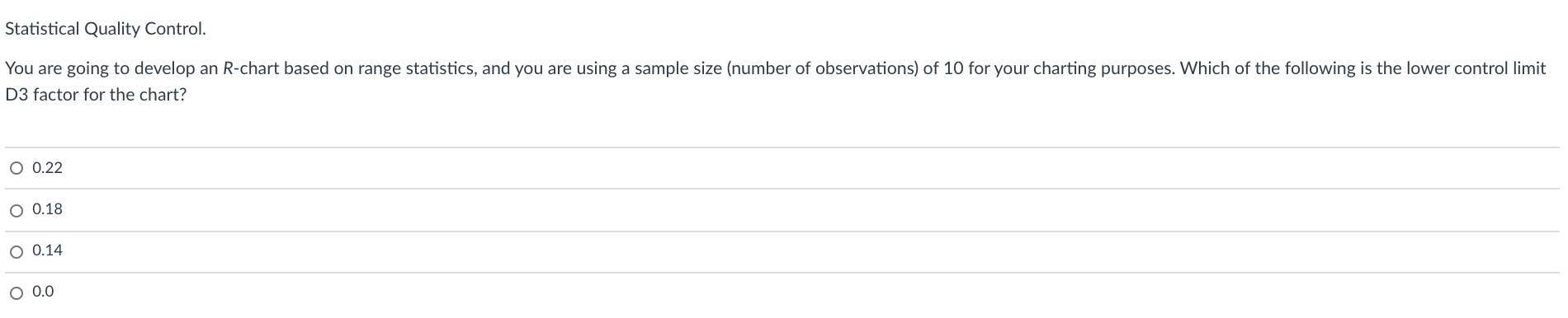 Statistical Quality Control. You are going to