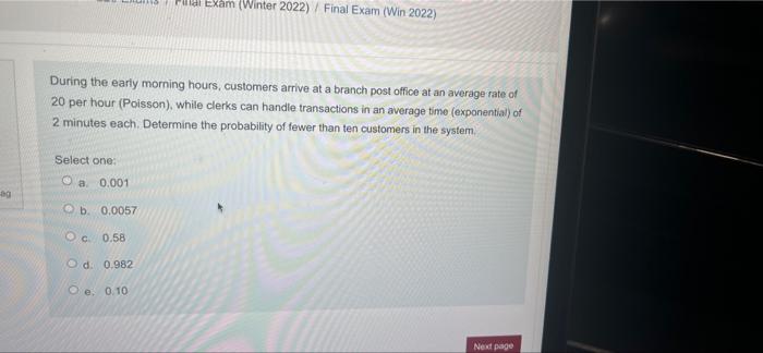 ag Pal Exam (Winter 2022) / Final Exam (Win 2022)