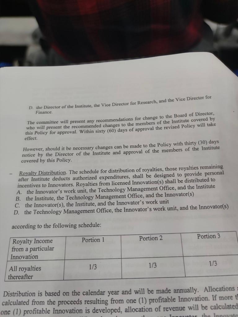 D. the Director of the Institute, the Vice