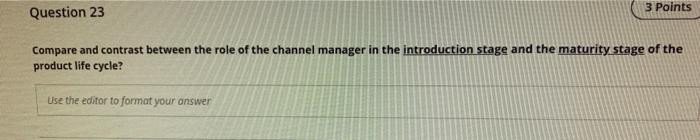 Question 23 3 Points Compare and contrast between