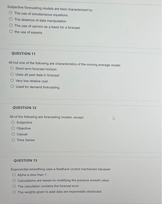 Subjective forecasting models are best