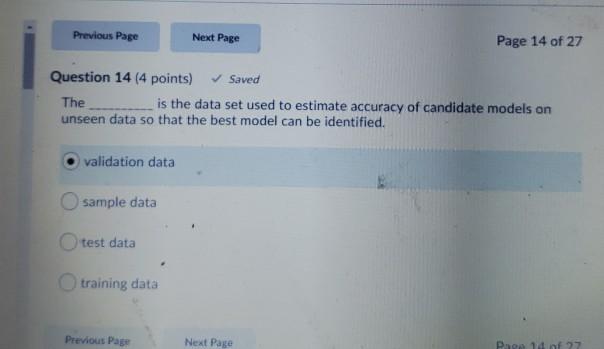 Previous Page Next Page Page 14 of 27 Question 14