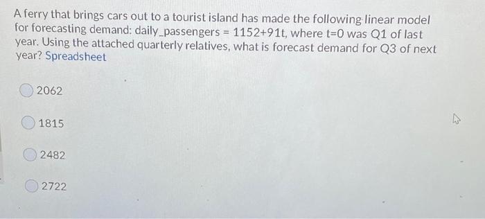 A ferry that brings cars out to a tourist island