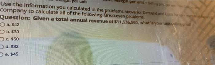 em per unit margin per unit - Sdicap Use the