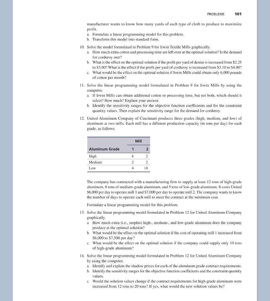 NUMBER 10, 11, 13. PLEASE SHOW ALL WORK. PROBLEMS
