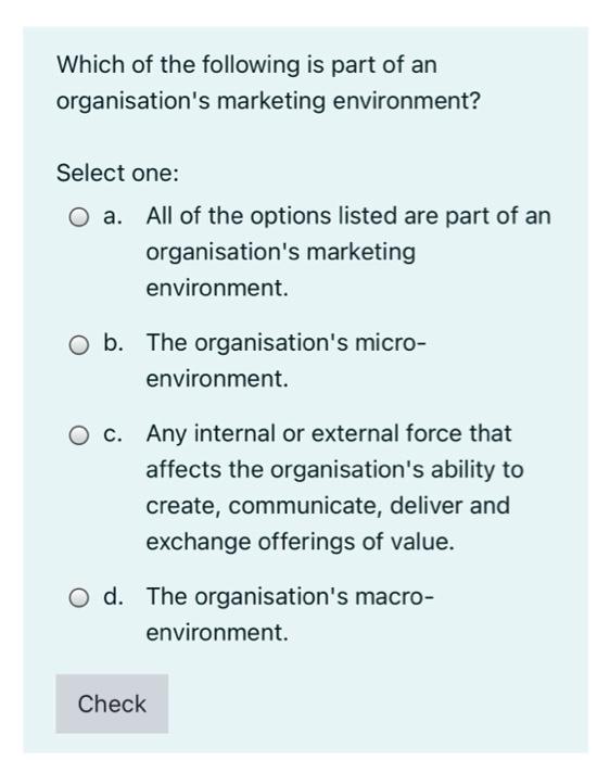 Which of the following is part of an