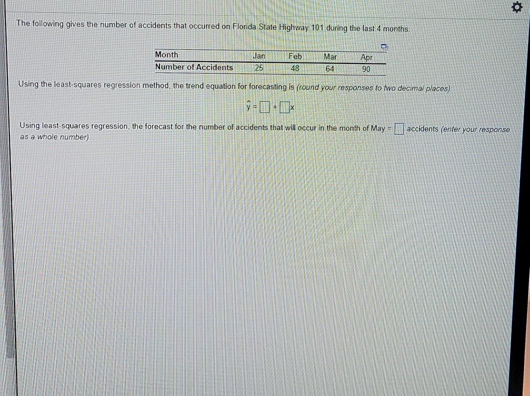 The following gives the number of accidents that