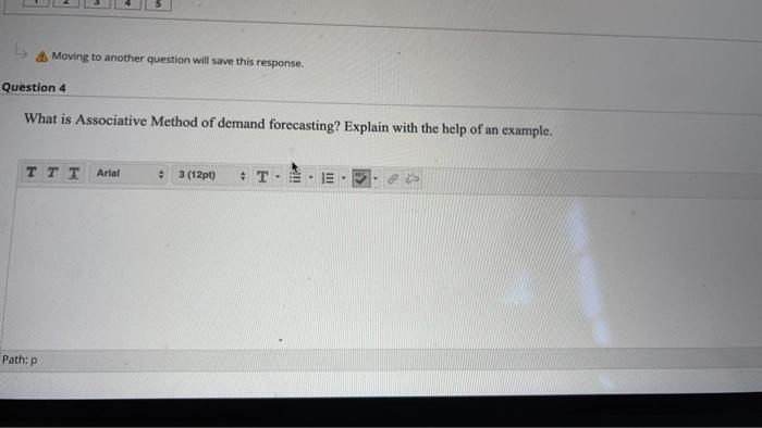 Moving to another question will save this