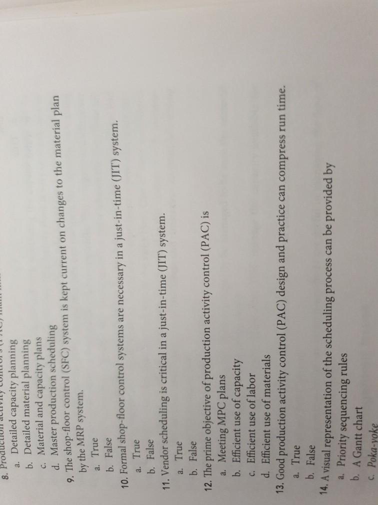 Question 9: it is True that the SFC should kept