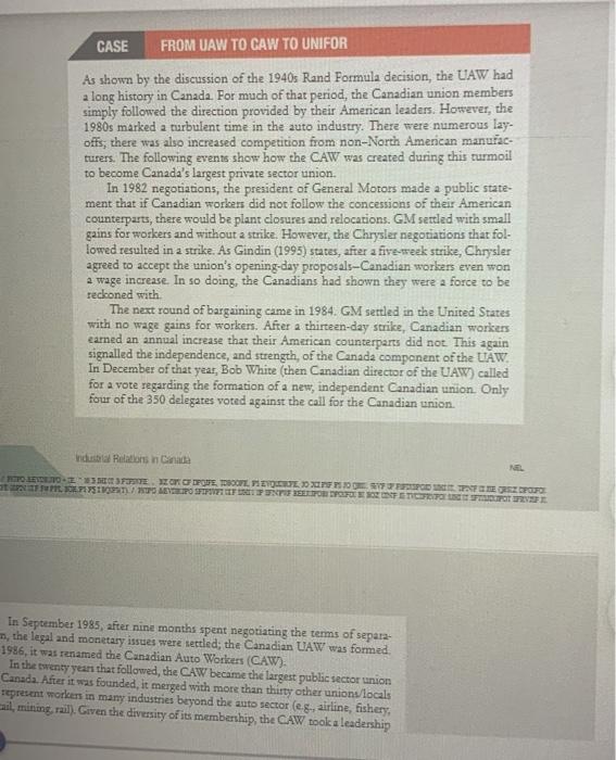 Please answer the question No.2 CASE FROM UAW TO