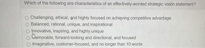 Which of the following are characteristics of an