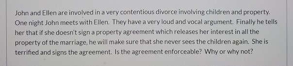 John and Ellen are involved in a very contentious