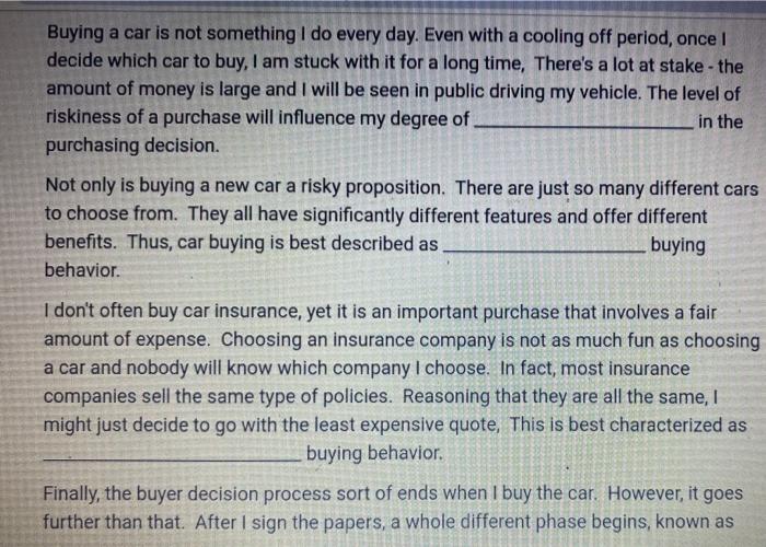 Buying a car is not something I do every day.