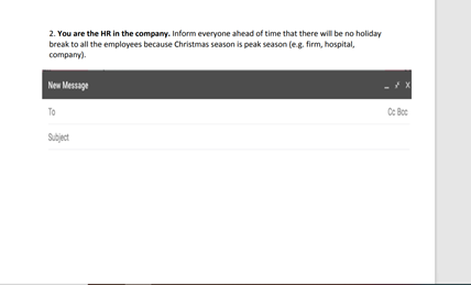 I. EMAIL CONTENT WITH SUBJECT LINE. Construct a