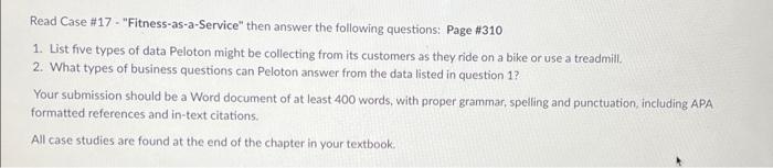 Read Case #17 - "Fitness-as-a-Service" then