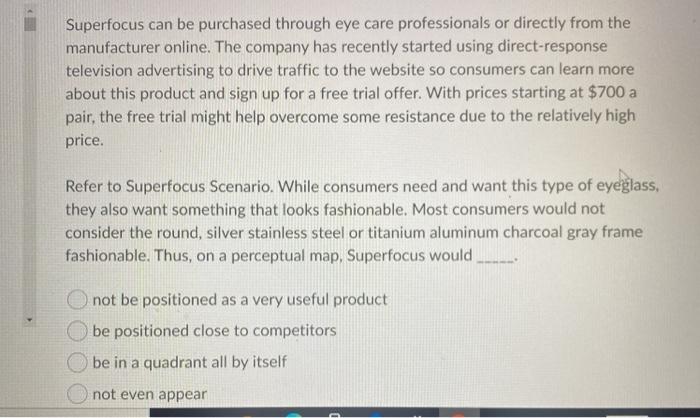 SUPERFOCUS SCENARIO Superfocus is a revolutionary