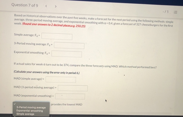 Question 7 of 9  style=