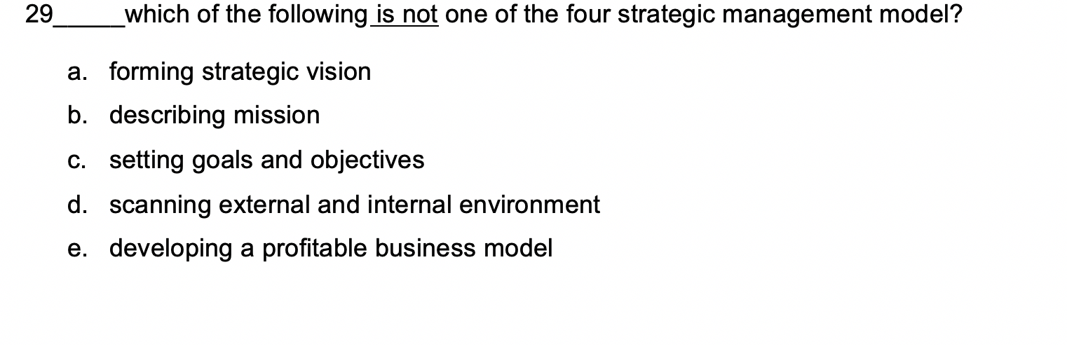 29 which of the following is not one of the four