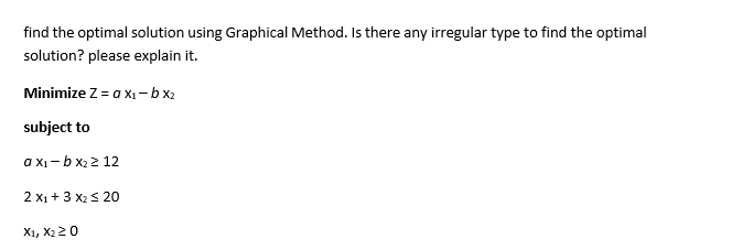 find the optimal solution using Graphical Method.