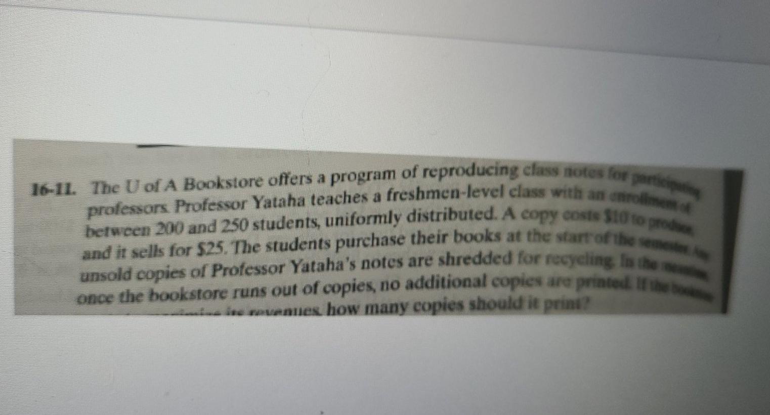 16-11. The U of A Bookstore offers a program of