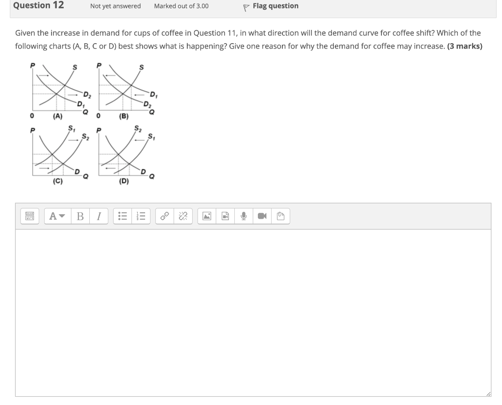 Question 12 Not yet answered Marked out of 3.00