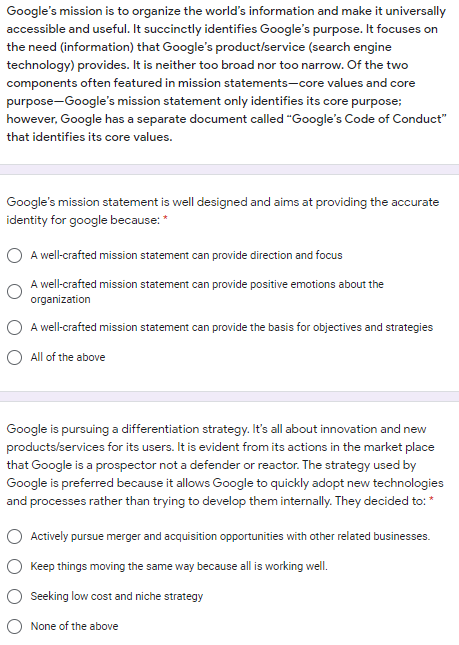 Google's mission is to organize the world's