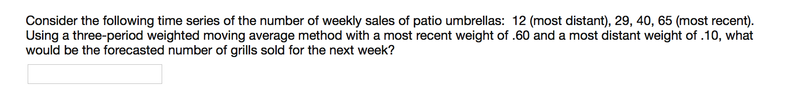 Consider the following time series of the number