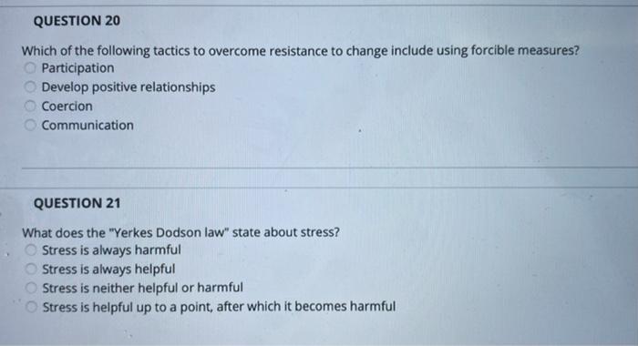 QUESTION 20 Which of the following tactics to