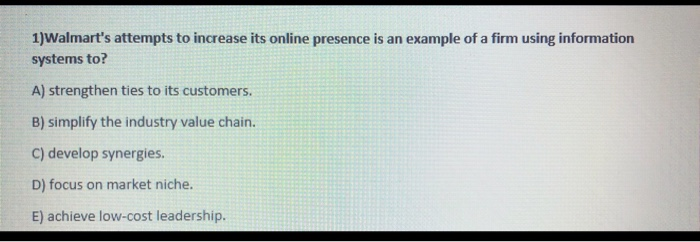 1)Walmart's attempts to increase its online