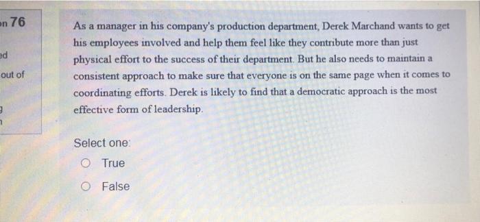 en 76 ed As a manager in his company's production