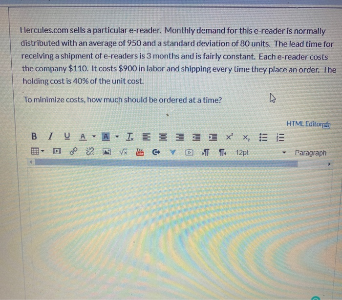 please do in excel Hercules.com sells a