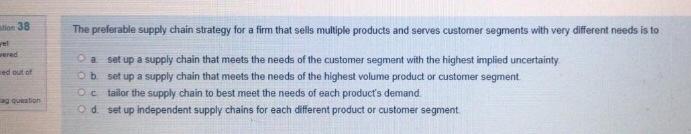 on 38 wered ed out of The preferable supply chain