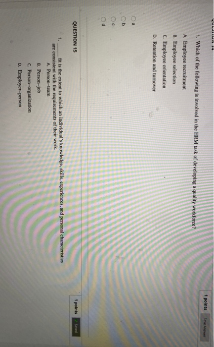 1 points Save Answer 1. Which of the following is