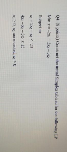 Operation research ( Industrial engineering) Q4: