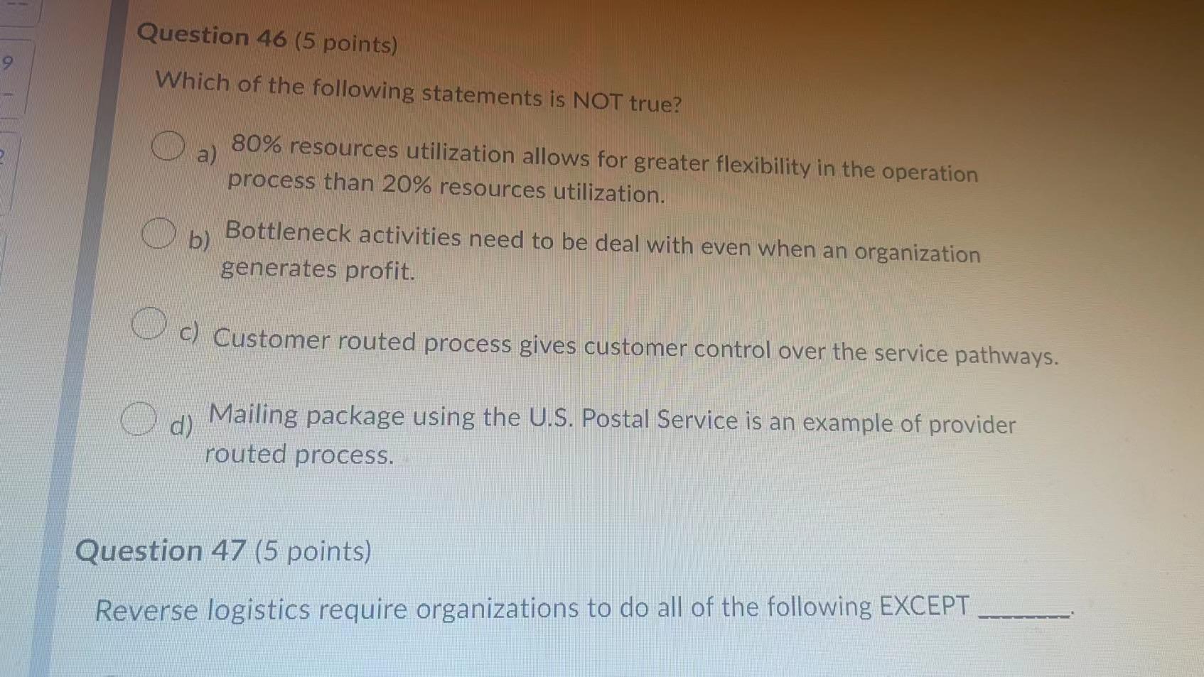 Question 44 (5 points) All of following elements,