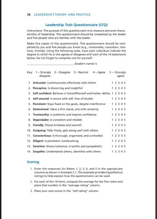 38 LEADERSHIP THEORY AND PRACTICE Leadership