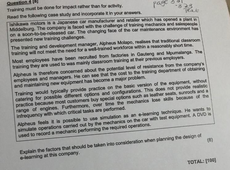 page 3 Teat Question 49) Training must be done