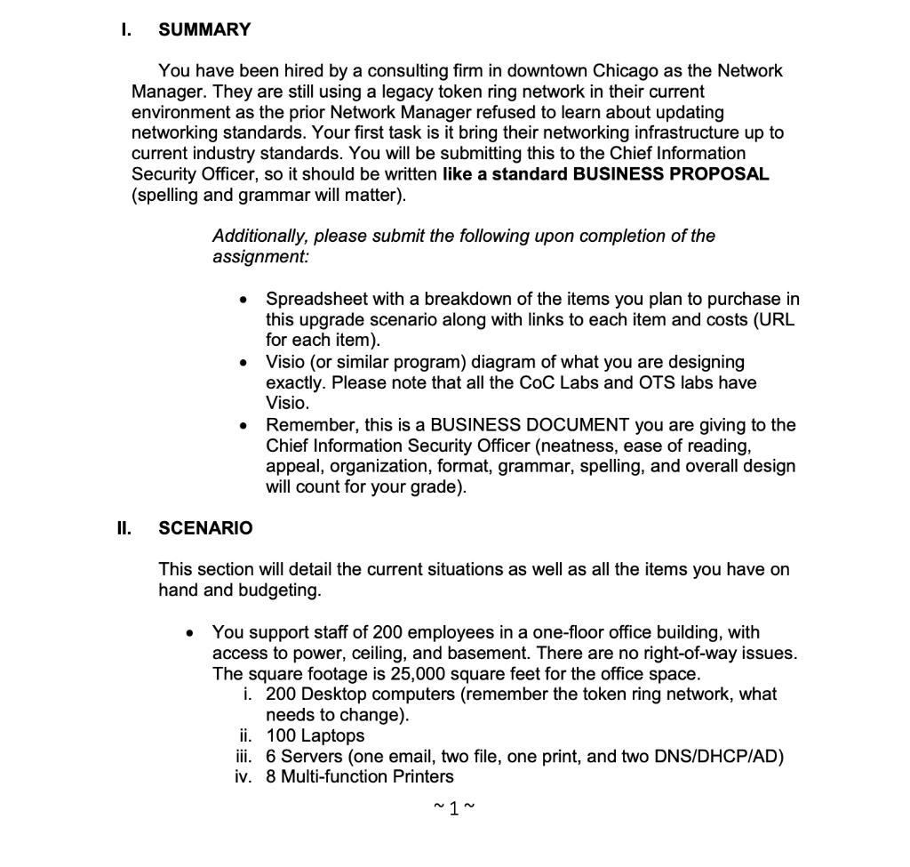 1. SUMMARY You have been hired by a consulting