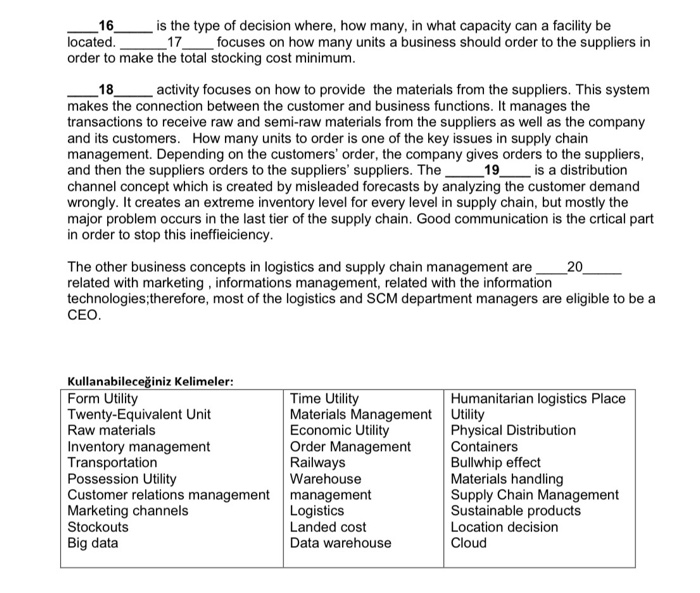 16 is the type of decision where, how many, in